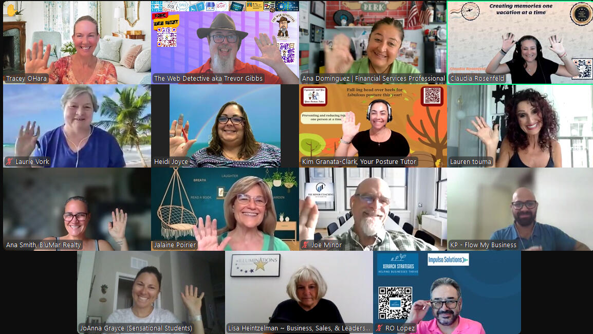 Zoom Networking Group of people on Zoom networking at Babel